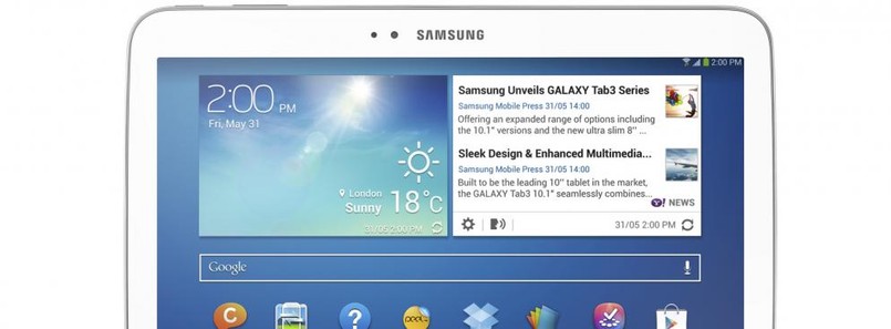 Galaxy Tab 3 10.1" Większy z tabletów został wyposażony w 10.1-calowy ekran o rozdzielczości 1280x800 (149 ppi), dwurdzeniowy procesor 1,6 Ghz oraz 1 GB pamięci operacyjnej. Urządzenie zostało również wyposażone w dwa aparaty - 3mpx (tylny) oraz 1,3mpx (przedni), a także baterię o pojemności 6,800 mAh.