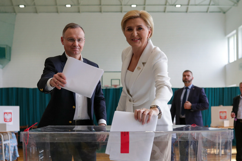Agata Duda podczas wyborów samorządowych 7 kwietnia 2024 r.