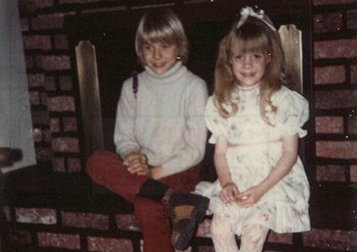 Kurt Cobain z siostrą Kim