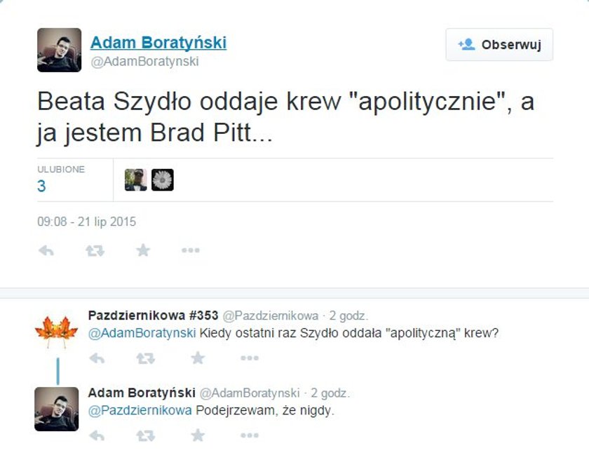 Beata Szydło oddaje krew