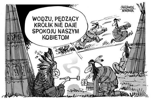 Pedzacy Krolik karykatura