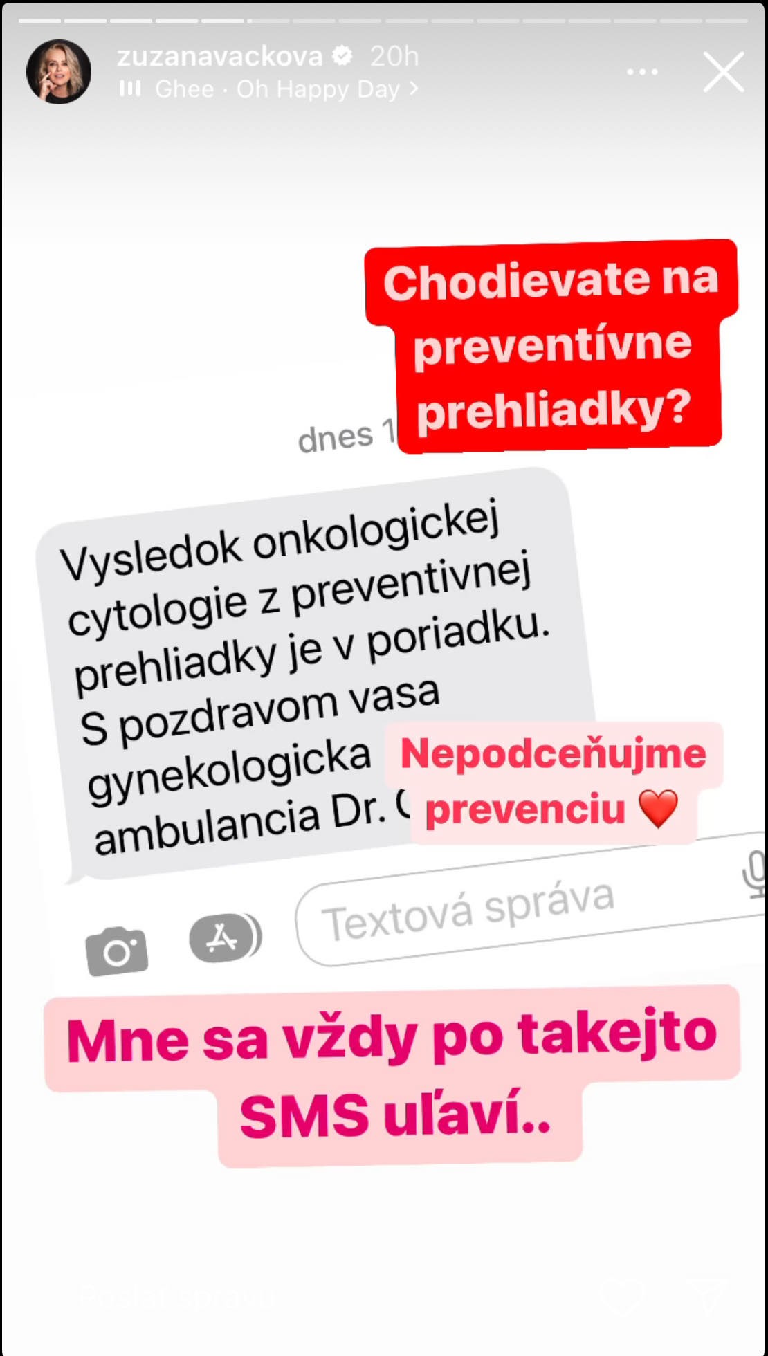 Herečka si mohla po výsledky vydýchnuť. 