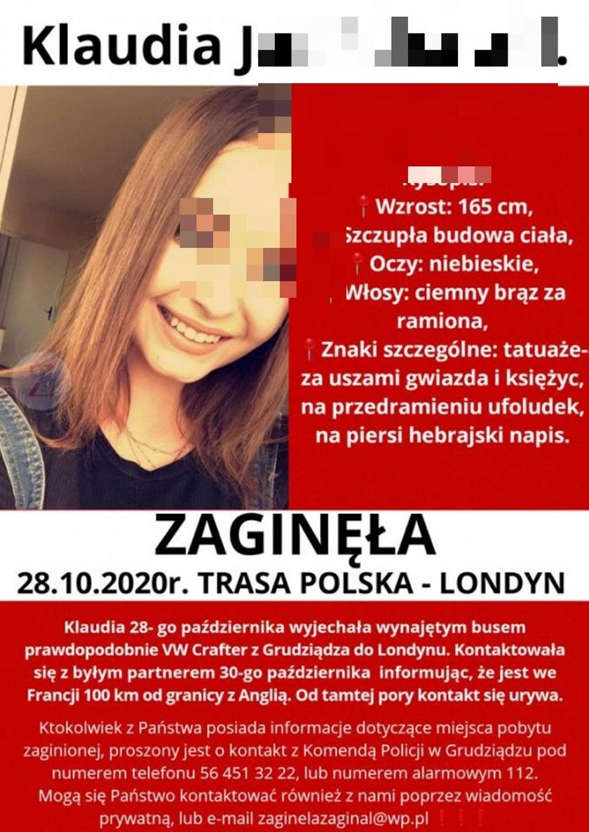 Klaudia wracała do Polski. Auto znaleziono we Francji, ona sama zniknęła...