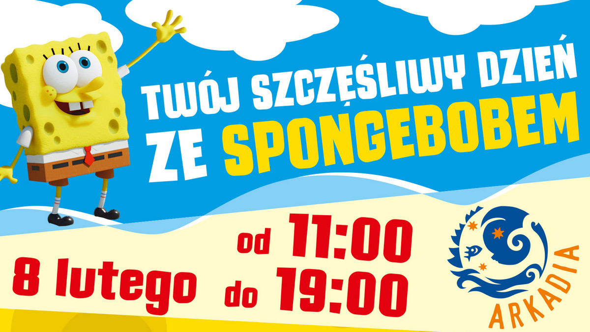 Premiera filmowych przygód kochanego przez dzieci (i dorosłych) na całym świecie SpongeBoba jest okazją do serii wyjątkowych imprez. W galeriach handlowych w całej Polsce odbędą się spotkania ze SpongeBobem. 8 lutego w godzinach od 11 d 19 organizatorzy zapraszają do warszawskiej Arkadii.