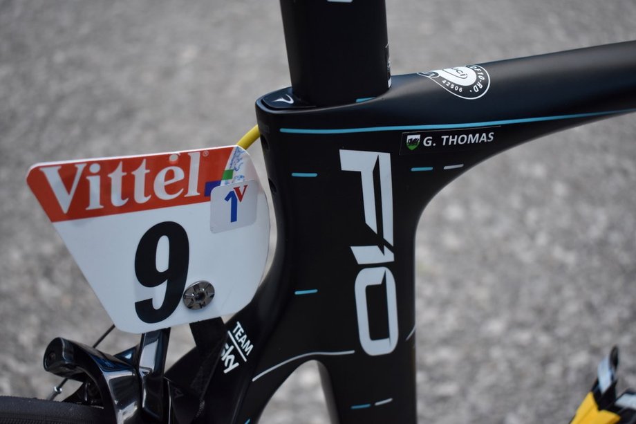 Rower Pinarello Dogma F10, na którym Walijczyk Geraint Thomas z Team Sky ściga się w Tour de France