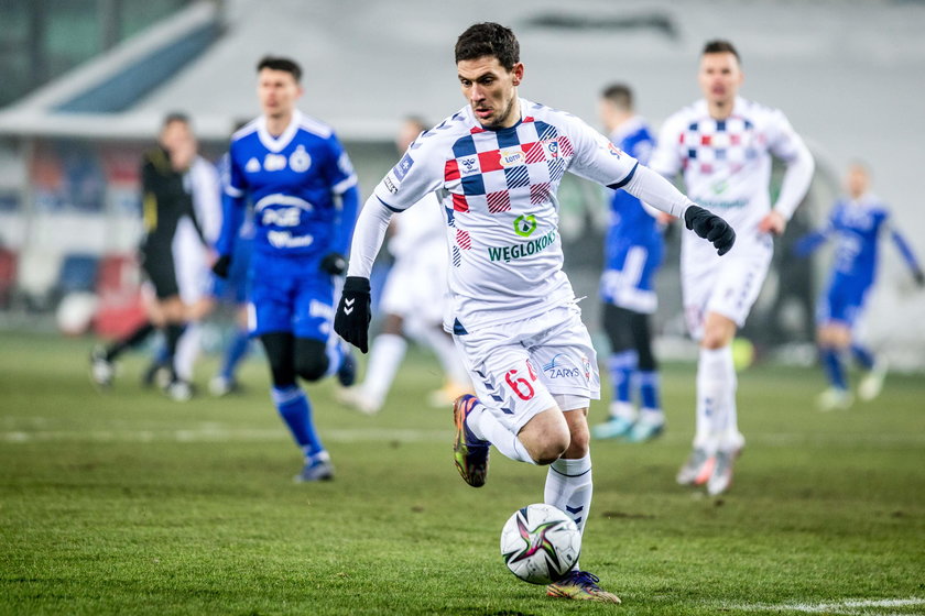 Pilka nozna. PKO Ekstraklasa. Gornik Zabrze - Stal Mielec. 15.02.2021