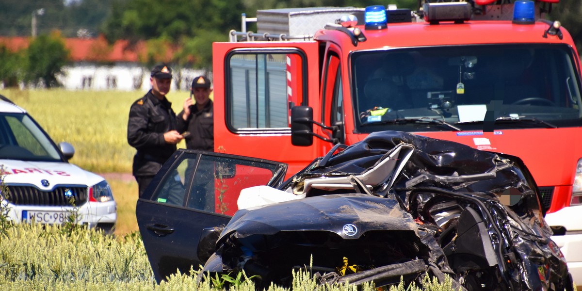 Koszmarny wypadek w Elżbietowie. Nie żyje pięć osób, w tym troje dzieci