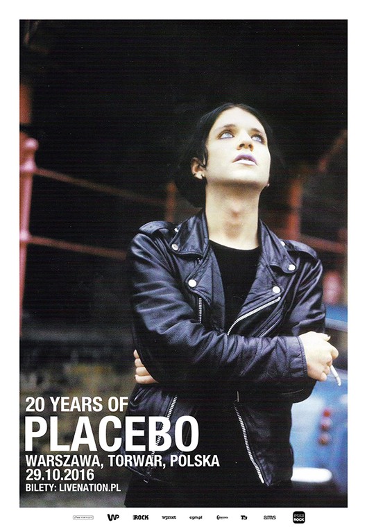 Plakat promujący warszawski koncert Placebo