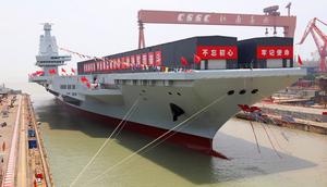 China's third aircraft carrier, the Fujian, at Jiangnan Shipyard in Shanghai during its launch ceremony on June 17, 2022.Li Tang/VCG via Getty Images