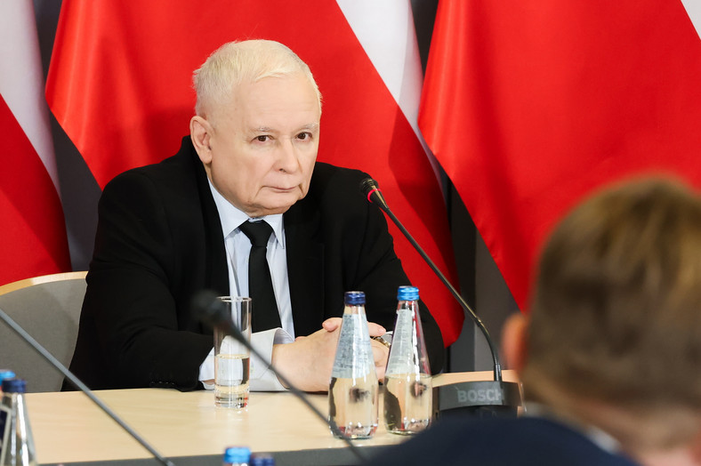 Prezes PiS Jarosław Kaczyński podczas posiedzenia Zespołu Pracy dla Polski (30.01.2024)