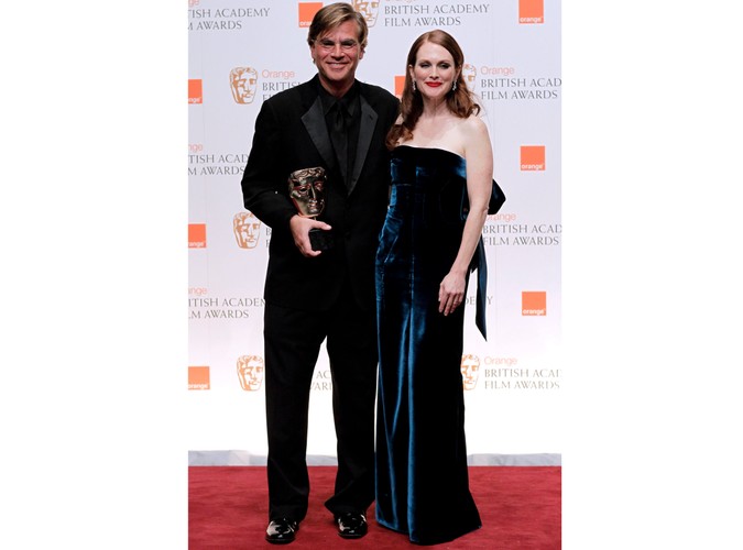 Amerykański scenarzysta i producent Aaaron Sorkin z amerykańską aktorką Julianne Moore