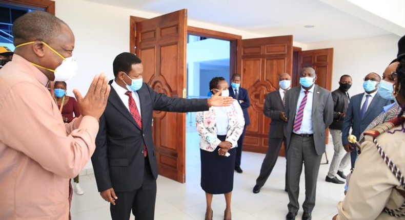 Health CS Mutahi Kagwe in Machakos with Governor Alfred Mutua