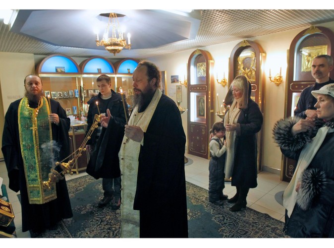 Nabożeństwo w kaplicy na lotnisku Domodiedowo