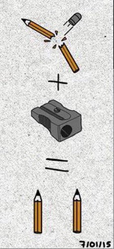 Banksy - rysunkowy komentarz po ataku na 'Charlie Hebdo'