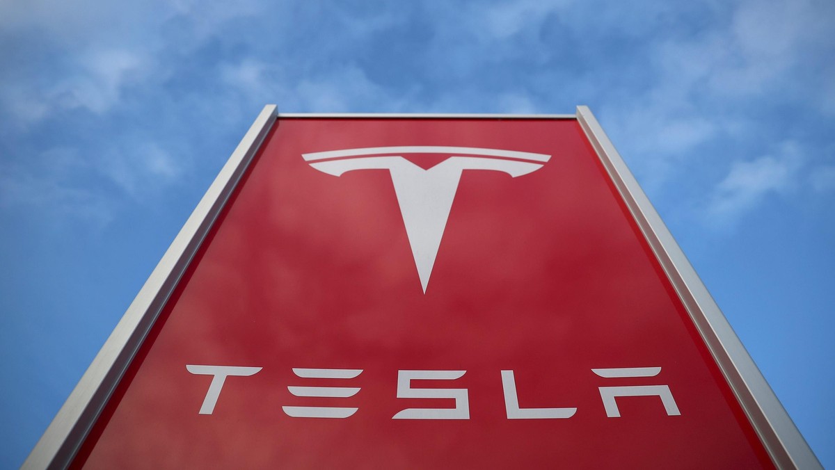 A Tesla dealership is seen in West Drayton, just outside London