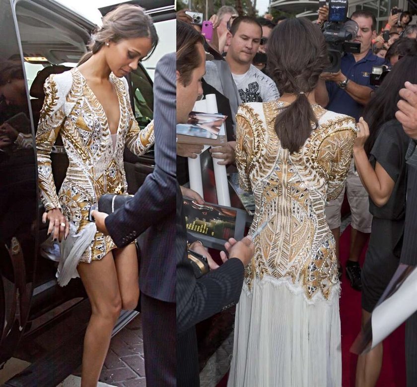 Zoe Saldana sukienka Balmain