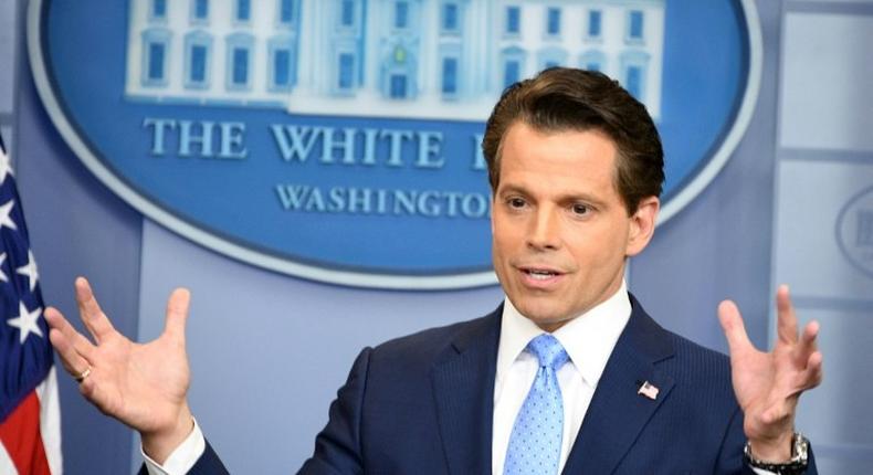 Anthony Scaramucci took the White House podium for the first time Friday as the new communications director