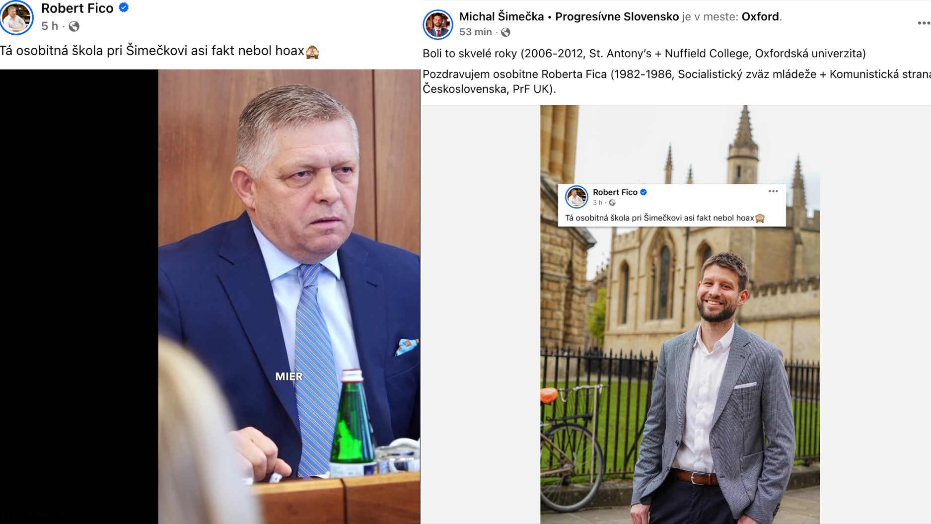Robert Fico a Michal Šimečka bojujú o voliča vyťahovaním starých rán na sociálnej sieti