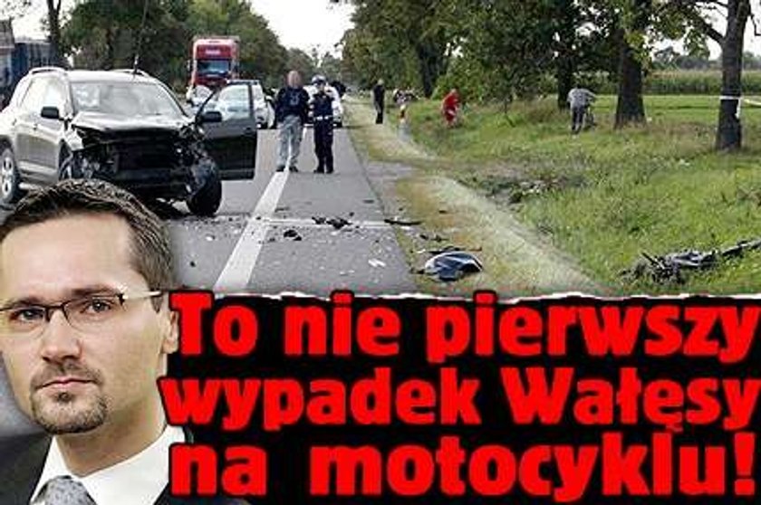 To nie pierwszy wypadek Wałęsy na motocyklu!