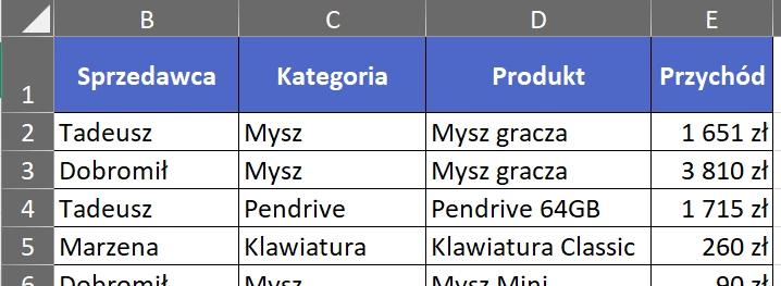 2.4  Przykładowe dane