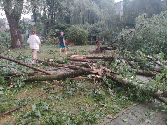 Nawałnica spustoszyła Osiedle Podwawelskie