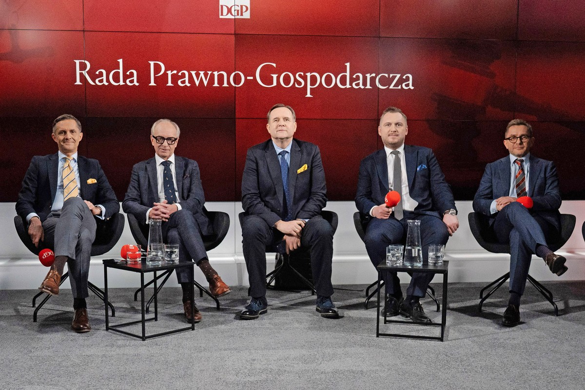 27.02.2026 Rada Prawno Gospodarcza od lewej : Łukasz Bernatowicz, Marek Kowalski, Marek Górski, Konrad Wojnarowski, Bartek Czyczerski.