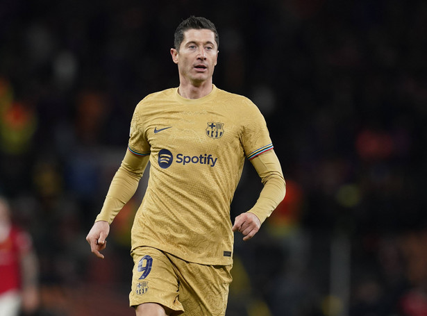 February 23, 2023, Manchester: Manchester, England, 23rd February 2023. Robert Lewandowski of Barcelona during the UEFA Europa League match at Old Trafford, Manchester. (Credit Image: © Andrew Yates/CSM via ZUMA Press Wire) FOT. ZUMA/NEWSPIX.PL POLAND ONLY! --- Newspix.pl *** Local Caption *** www.newspix.pl mail us: zamowienia@newspix.pl --- Polish Picture Agency by Ringier Axel Springer Poland