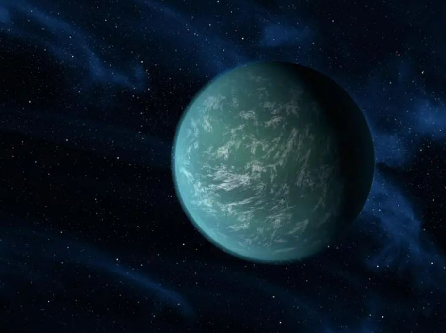 Ta wizja artysty przedstawia Kepler-22b, planetę krążącą w nadającej się do zamieszkania strefie gwiazdy podobnej do Słońca. Planetę odkrył należący do NASA teleskop kosmiczny Kepler w 2011 r. 