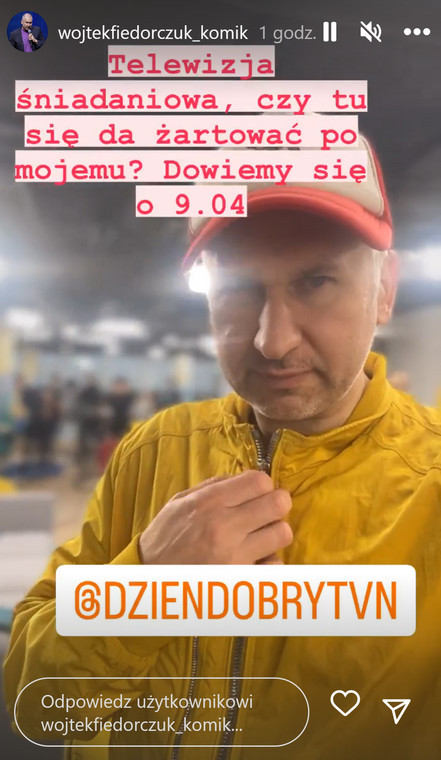 Wojtek Fiedorczuk na Instagramie