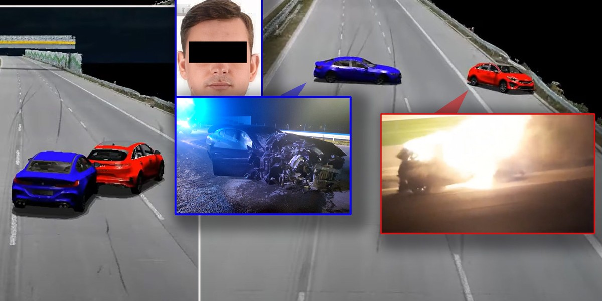 Ekspert pokazał, jak wyglądał wypadek na A1.