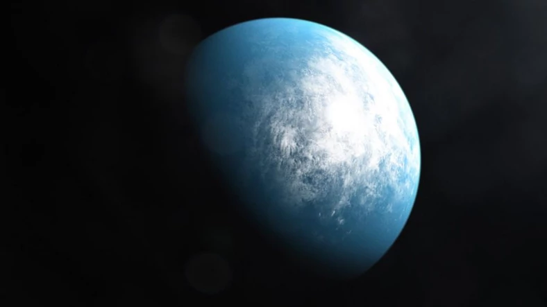 Wizja artystyczna planety TOI 700 d, która może być bardzo podobna do Ziemi