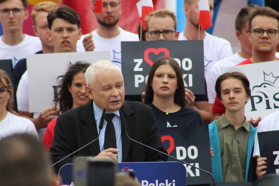 Jarosław Kaczyński na pikniku PiS w Stawiskach