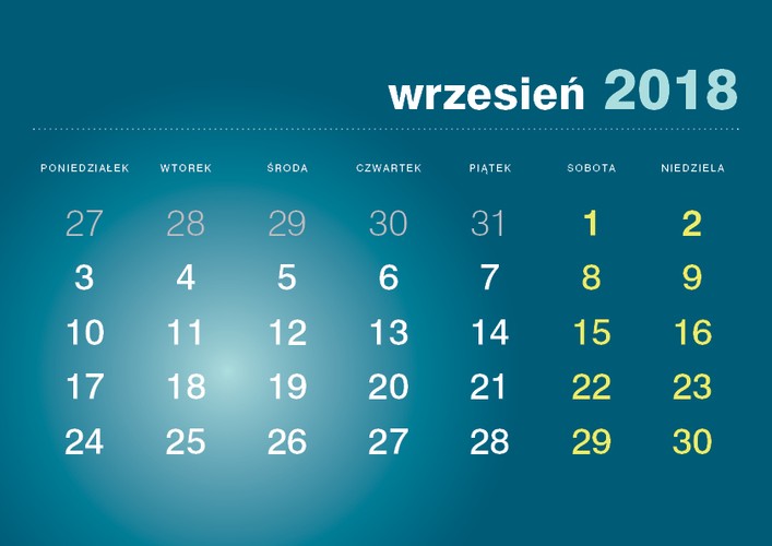 We wrześniu nie wypadają żadne długie weekendy.
