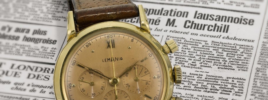 Lemania wristwatch formerly owned by Sir Winston Churchill for auction