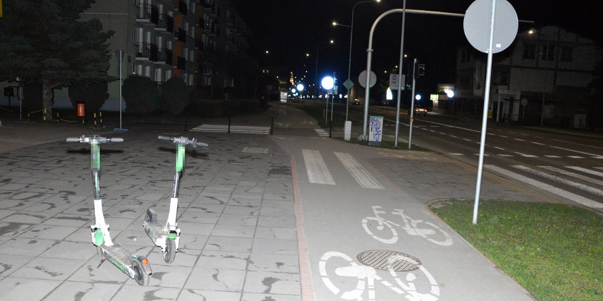 Wypadek z udziałem hulajnogi i pieszej w Zamościu.