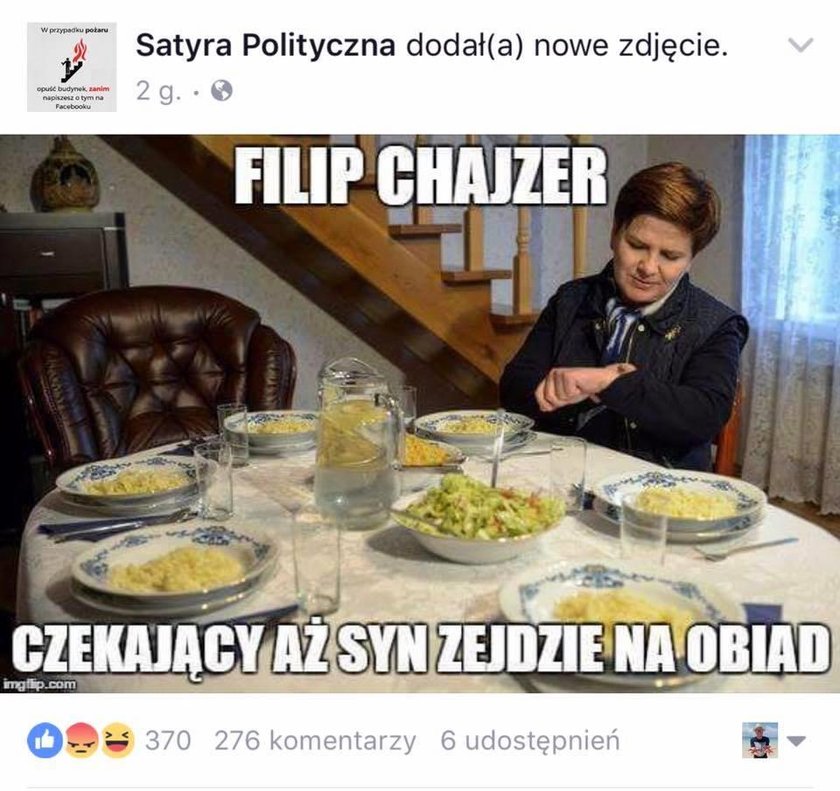 Szokujący mem opublikowany przez "Satyrę Polityczną"