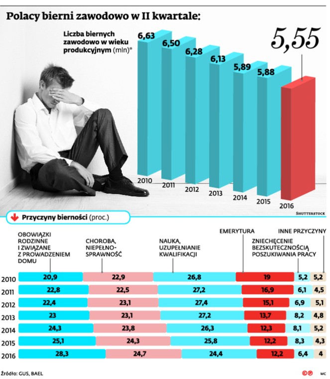 Polacy bierni zawodowo w II kwartale: