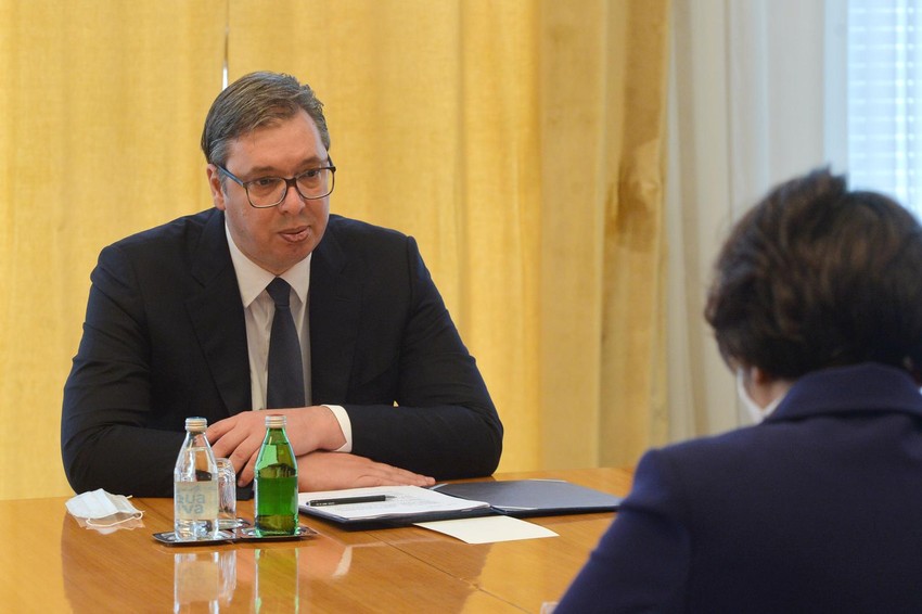 Aleksadndar Vučić i Čen Bo