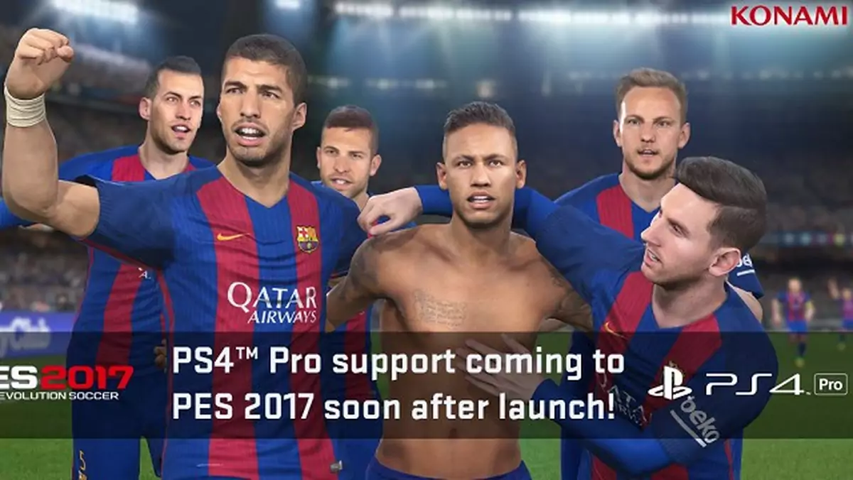 Pro Evolution Soccer 2017 będzie ładniejsze na PlayStation 4 Pro