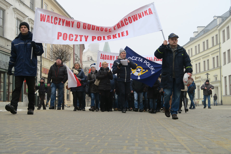 Protest listonoszy w Lublinie