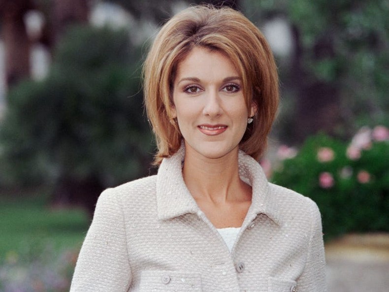 A past image of the younger Celine Dion