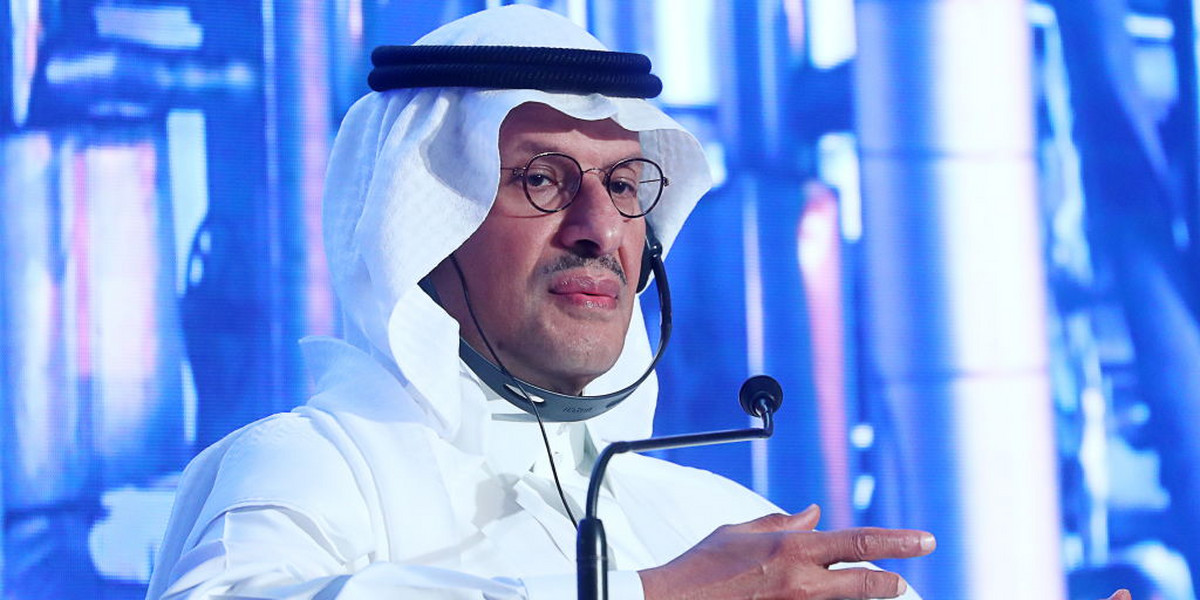 Saudyjski minister ds. energii, Książe Abdulaziz bin Salman Al-Saud podczas wideokonferencji krajów OPEC i OPEC Plus.