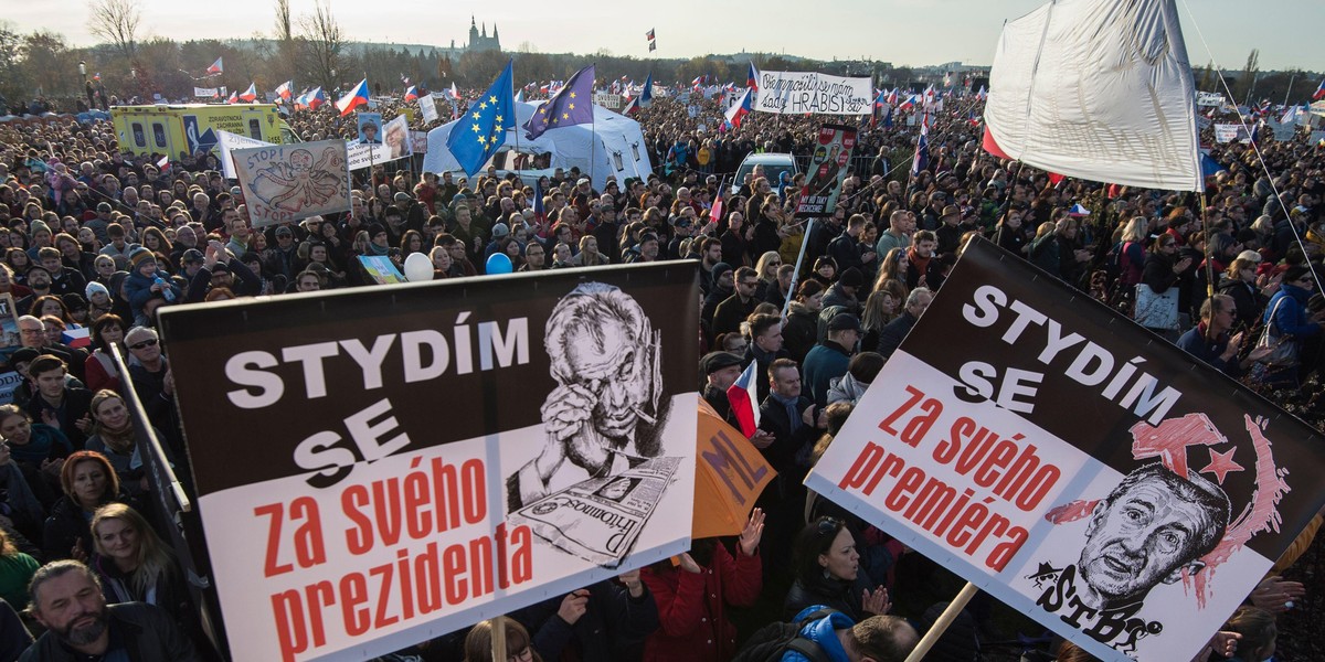 Demonstracja w Pradze. Na ulice wyszło 300 tys. Czechów!