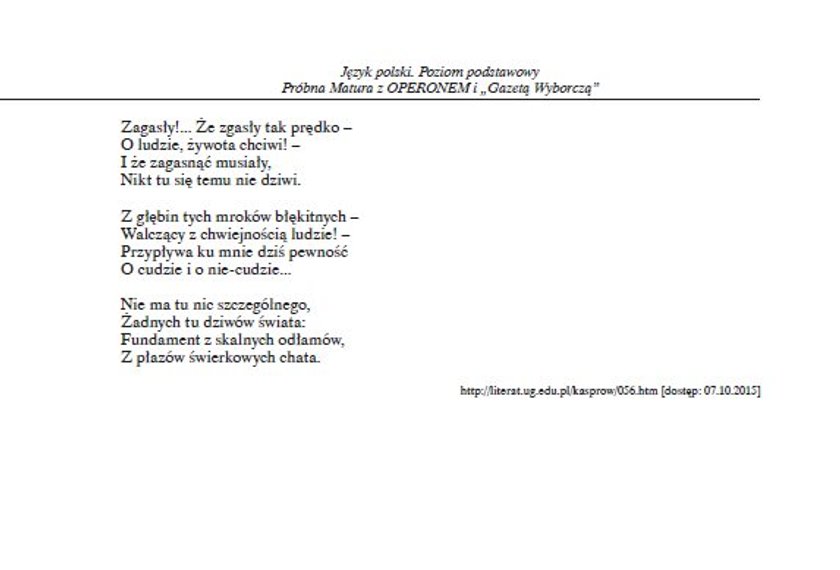 Matura próbna Operon 2015 j.polski poziom podstawowy