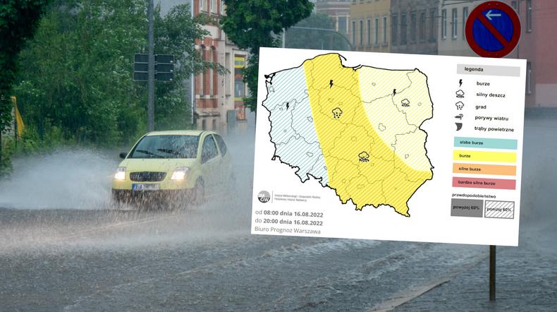 We wtorek wszędzie prognozujemy burze i wysoką temperaturę (mapa: IMGW)