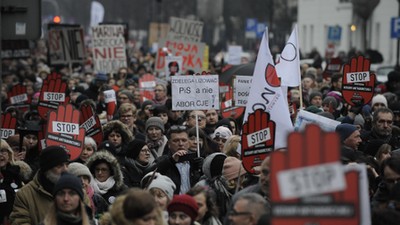 Protest against abortion law in Warsaw