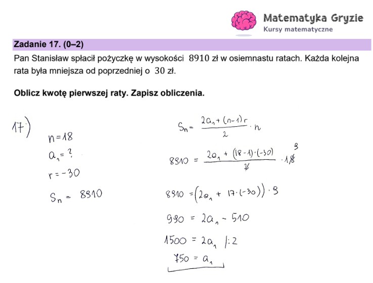 Arkusz CKE i odpowiedzi. Matematyka, poziom podstawowy formuła 2023 - zadanie 17