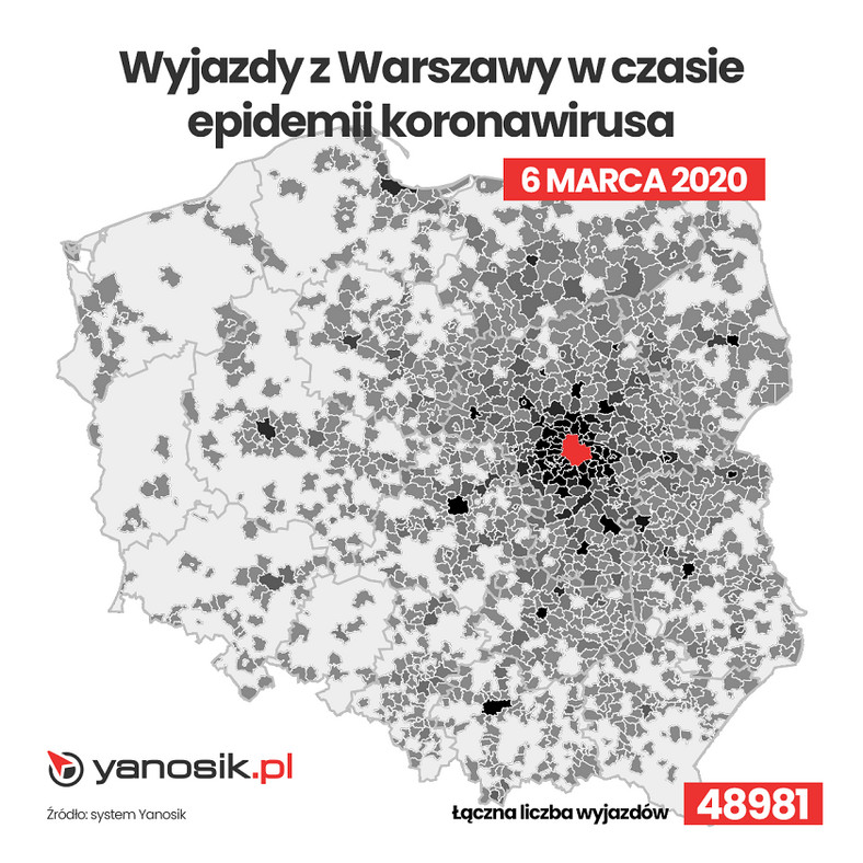 Wyjazdy z Warszawy w czasie pandemii - cz 1