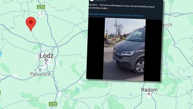 Incydent na strajku rolników w Łęczycy. Kierowca wjechał w protestującego [NAGRANIE]