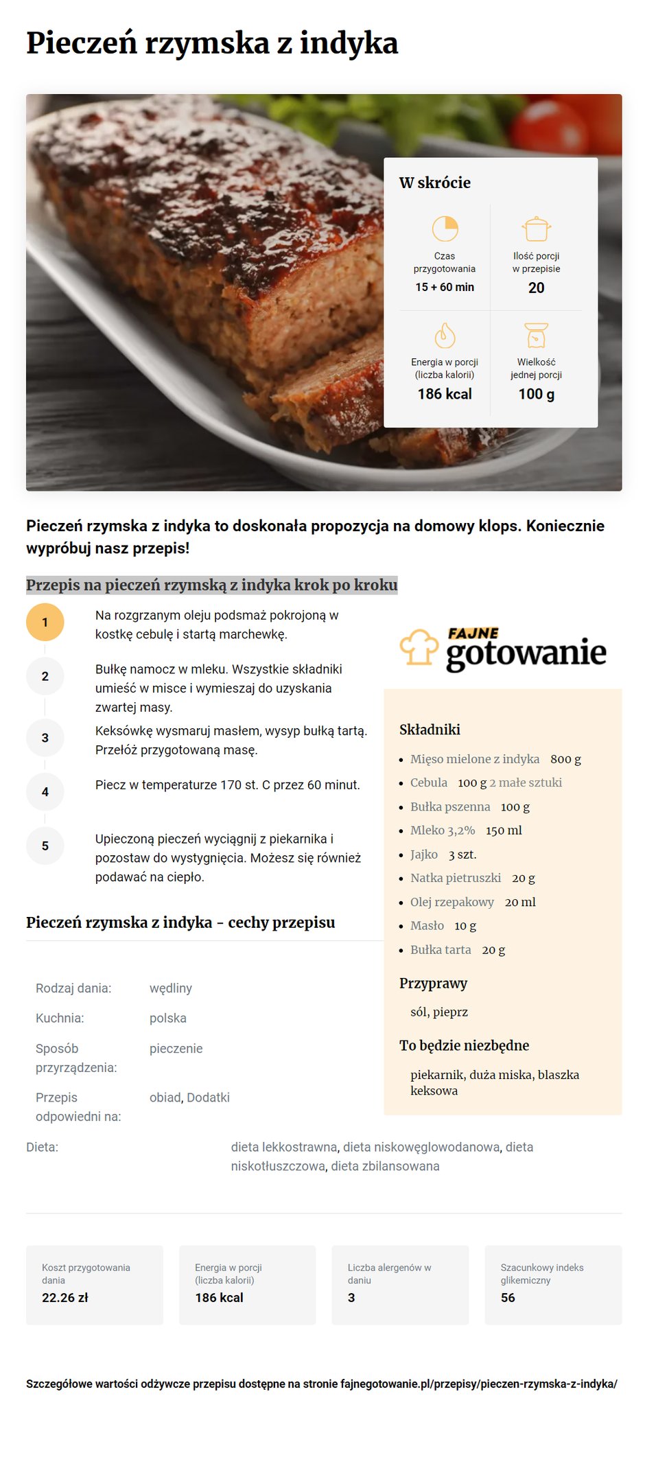 Pieczeń rzymska z indyka